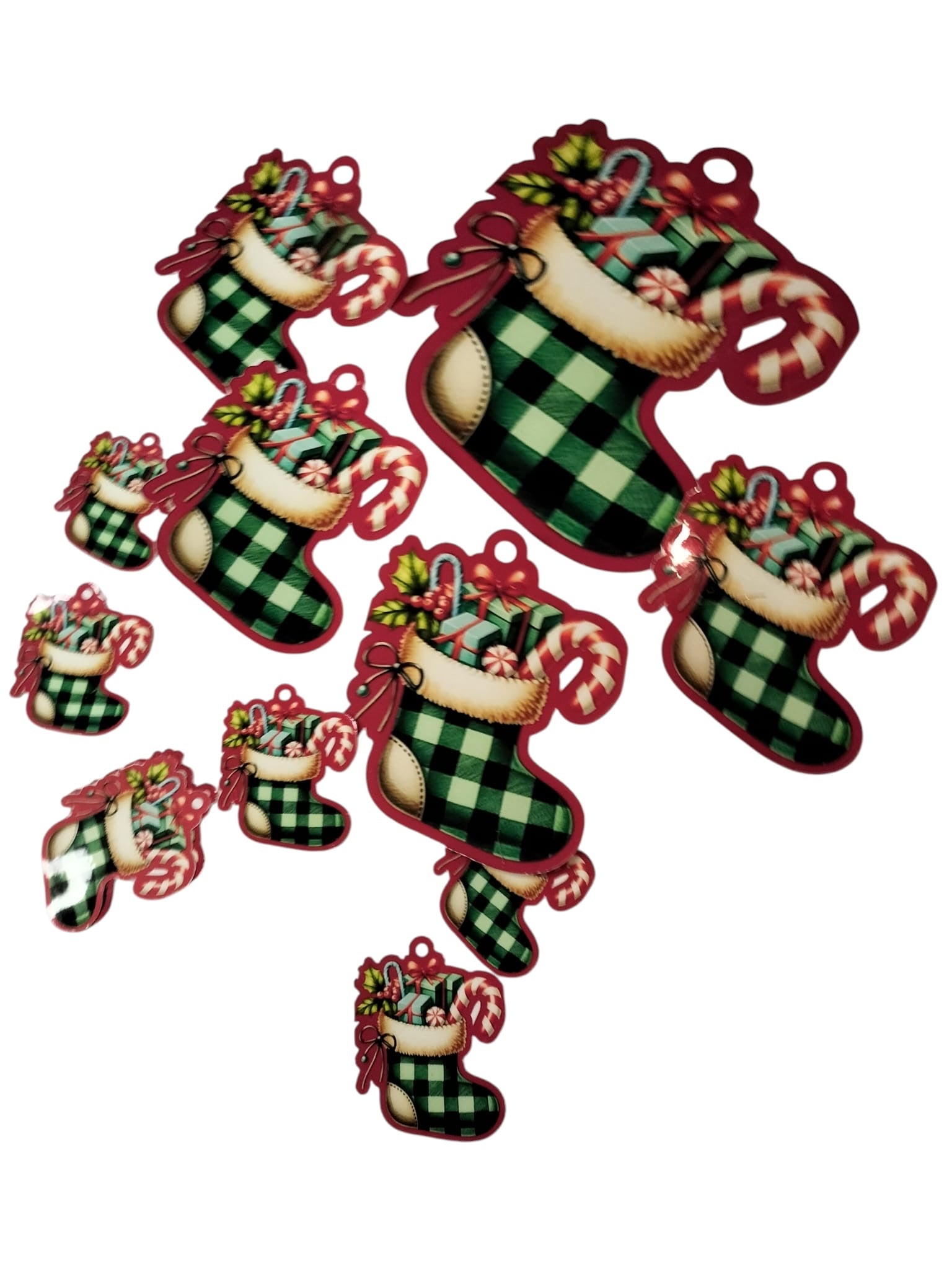 Christmas Stocking Sticker Pack – 3 Large, 4 Medium ; 5 Small