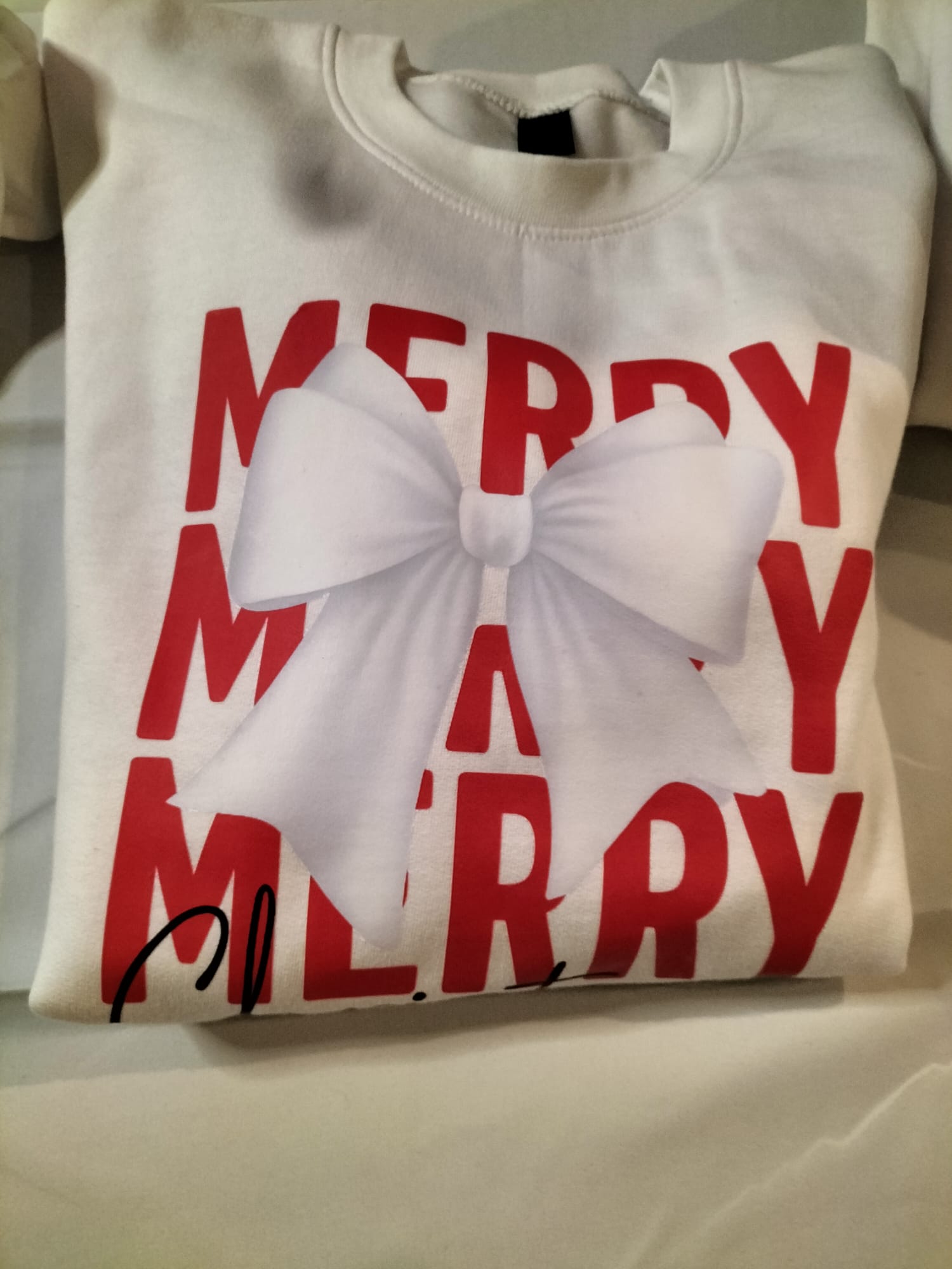 "Merry Christmas" Bow Sweatshirt