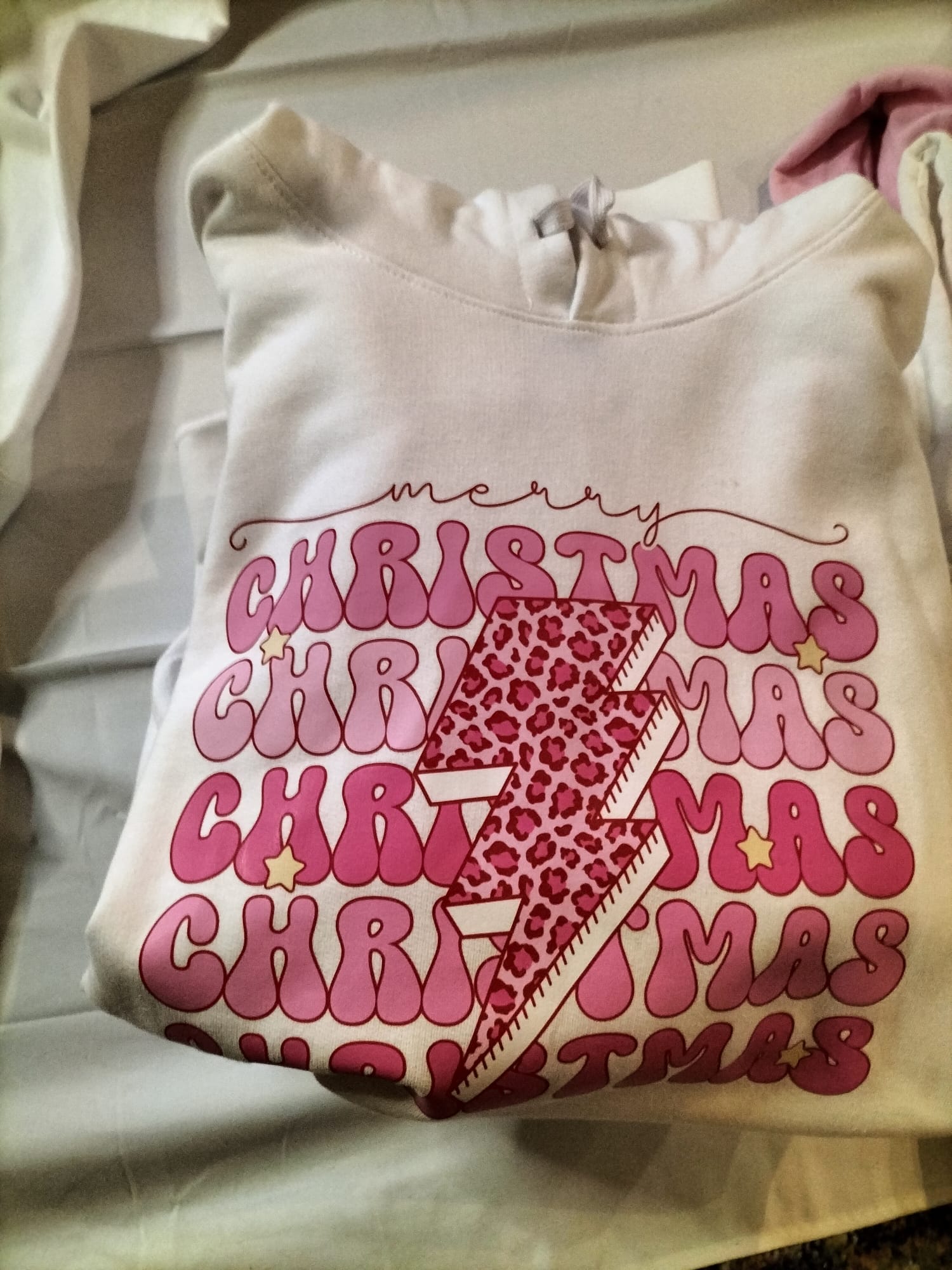 Pink Graphic Christmas Hoodie