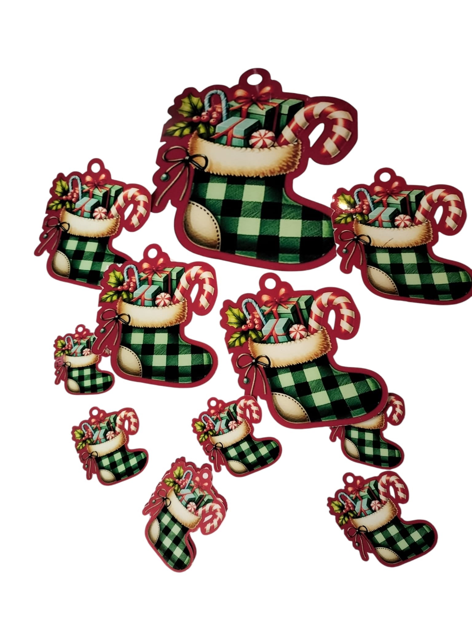 Christmas Stocking Sticker Pack – 3 Large, 4 Medium ; 5 Small